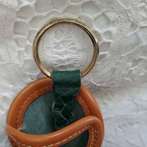 Dooney & Bourke Ivy Green and British Tan Leather Key Chain Holder - Picture 9 of 15